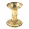 Image 1 : An Arts & Crafts design brass candlestick, in the form of a chalice with hammered decoration thro...