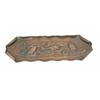 Image 1 : An embossed copper pen tray, decorated with diving fish and scrolled edges, 11ins...