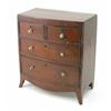 Image 1 : A 19th century miniature mahogany bow front chest of drawers, with two short and two long drawers...