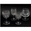 Image 1 : An 18-piece suite of etched drinking glasses, for sherry, port and wine, and two other glasses...