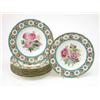 Image 1 : A set of eight Victorian Minton bone china plates, each painted with a different bouquet of flowe...