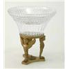 Image 1 : A French Empire design cut glass comport, supported on three ormolu caryatids and a triform base,...