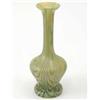 Image 1 : A Loetz-style glass vase with continuous swirl effects in a green iridescence, 11in....