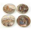 Image 1 : A 19th century pot lid, entitled Uncle Toby, and 3 other examples decorated with a racing scene,...