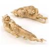 Image 1 : A Japanese ivory group of a fighting lion and tiger, 5ins and a similar group of a lion and leopa...