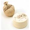 Image 1 : A Japanese ivory carving of a pomegranate, 2.5ins and a circular jar, 2.5ins...