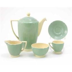 A Mintons 'Solano Ware' coffee set designed by John Wadsworth, fifteen pieces including coffee po...