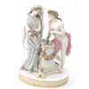 Image 1 : A 19th century Meissen figure group, classical scene of two ladies, one with wreath, other with t...
