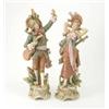 Image 1 : A pair of Royal Dux figures of musicians, on mound and scroll bases, 21ins...
