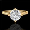 Image 2 : 1.25 CTW VS/SI Diamond Solitaire Art Deco Ring 18K Yellow Gold - REF-490W9F - 37228