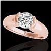 Image 1 : 1 CTW H-SI/I Certified Diamond Solitaire Ring 10K Rose Gold - REF-207W3F - 35174