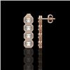 Image 2 : 5.33 CTW Emerald Cut Diamond Designer Earrings 18K Rose Gold - REF-1125W6F - 42792