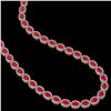 Image 2 : 34.11 CTW Ruby & Diamond Halo Necklace 10K Rose Gold - REF-562X9T - 40404