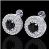 Image 1 : 1.40 CTW Micro VS/SI Diamond Designer Earrings 18K White Gold - REF-84W9F - 20191