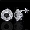 Image 2 : 1.40 CTW Micro VS/SI Diamond Designer Earrings 18K White Gold - REF-84W9F - 20191