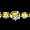 Image 1 : 78 CTW Citrine & Micro VS/SI Diamond Halo Designer Bracelet 14K White Gold - REF-212W8F - 22255