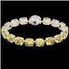 Image 2 : 78 CTW Citrine & Micro VS/SI Diamond Halo Designer Bracelet 14K White Gold - REF-212W8F - 22255