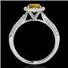 Image 2 : 1.4 CTW Certified Si/I Fancy Intense Yellow Diamond Solitaire Halo Ring 10K White Gold - REF-170Y4K 