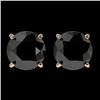 Image 1 : 2.13 CTW Fancy Black VS Diamond Solitaire Stud Earrings 10K Rose Gold - REF-42W9F - 36650