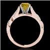 Image 2 : 1.5 CTW Certified Si/I Fancy Intense Yellow Diamond Solitaire Ring 10K Rose Gold - REF-180Y2K - 3522