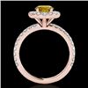 Image 2 : 1.75 CTW Certified Si/I Fancy Intense Yellow Diamond Solitaire Halo Ring 10K Rose Gold - REF-178M2H 