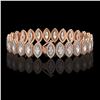 Image 2 : 17.55 CTW Marquise Diamond Designer Bracelet 18K Rose Gold - REF-3196M4H - 42780