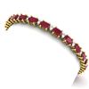 Image 5 : 15 CTW Ruby & VS/SI Diamond Eternity Bracelet 10K Yellow Gold - REF-122A8X - 21458