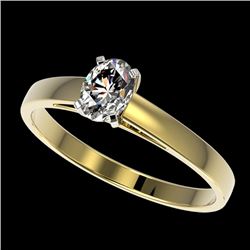 0.50 CTW Certified VS/SI Quality Oval Diamond Engagement Ring 10K Yellow Gold - REF-64F3N - 32964