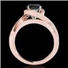 Image 2 : 1.15 CTW Certified VS Black Diamond Solitaire Ring 10K Rose Gold - REF-57X3T - 34839