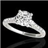Image 1 : 1.2 CTW H-SI/I Certified Diamond Solitaire Ring 10K White Gold - REF-145W3F - 34970