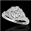 Image 1 : 1.5 CTW H-SI/I Certified Diamond Solitaire Halo Ring 10K White Gold - REF-172W8F - 33760