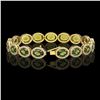 Image 2 : 21.71 CTW Tourmaline & Diamond Halo Bracelet 10K Yellow Gold - REF-338Y9K - 40624