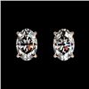Image 1 : 1 CTW Certified VS/SI Quality Oval Diamond Solitaire Stud Earrings 10K Rose Gold - REF-147W2F - 3306