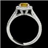 Image 2 : 1.8 CTW Certified Si/I Fancy Intense Yellow Diamond Solitaire Halo Ring 10K White Gold - REF-227T3M 