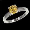 Image 2 : 1 CTW Certified Intense Yellow SI Diamond Solitaire Engagement Ring 10K White Gold - REF-199Y5K - 32