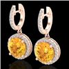 Image 1 : 4 CTW Citrine & Micro Pave VS/SI Diamond Designer Halo 14K Rose Gold - REF-72X8T - 23179