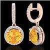 Image 2 : 4 CTW Citrine & Micro Pave VS/SI Diamond Designer Halo 14K Rose Gold - REF-72X8T - 23179
