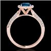 Image 2 : 1.4 CTW Si Certified Fancy Blue Diamond Solitaire Halo Ring 10K Rose Gold - REF-170T4M - 33304