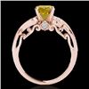 Image 2 : 1.25 CTW Certified Si Intense Yellow Diamond Solitaire Antique Ring 10K Rose Gold - REF-156K4W - 348