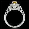 Image 2 : 1.5 CTW Certified Si/I Fancy Intense Yellow Diamond Solitaire Halo Ring 10K White Gold - REF-180N2Y 