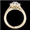 Image 2 : 1.33 CTW H-SI/I Certified Diamond Solitaire Halo Ring 10K Yellow Gold - REF-176Y4K - 34152
