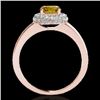 Image 2 : 1.43 CTW Certified Si/I Fancy Intense Yellow Diamond Solitaire Halo Ring 10K Rose Gold - REF-169T3M 