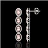 Image 2 : 6.09 CTW Morganite & Diamond Halo Earrings 10K White Gold - REF-130W8F - 40514