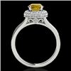 Image 2 : 1.6 CTW Certified Si/I Fancy Intense Yellow Diamond Solitaire Halo Ring 10K White Gold - REF-178F2N 