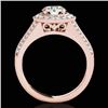 Image 2 : 2.17 CTW H-SI/I Certified Diamond Solitaire Halo Ring 10K Rose Gold - REF-371W6F - 33977