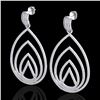 Image 1 : 2.50 CTW Micro Pave VS/SI Diamond Designer Earrings 18K White Gold - REF-277A6X - 22476