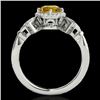 Image 2 : 1.56 CTW Certified Si/I Fancy Intense Yellow Diamond Solitaire Halo Ring 10K White Gold - REF-209T3M