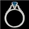 Image 2 : 1.45 CTW Si Certified Fancy Blue Diamond Solitaire Ring 10K White Gold - REF-163X5T - 34984