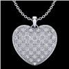 Image 1 : 1.0 Designer CTW Micro Pave VS/SI Diamond Heart Necklace 14K White Gold - REF-87H3A - 20490