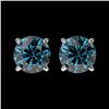 Image 1 : 1.55 CTW Certified Intense Blue SI Diamond Solitaire Stud Earrings 10K White Gold - REF-127K5W - 366